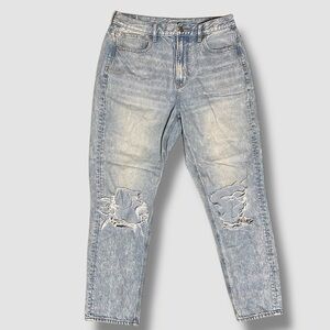 American Eagle Outfitters Distressed Light Blue Mom Jeans